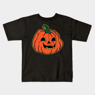 Happy Halloween Pumpkin (Outlined) Kids T-Shirt